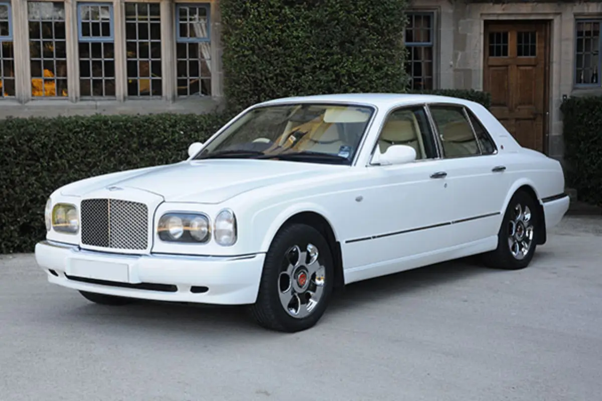 Pearl white Bentley Arnage