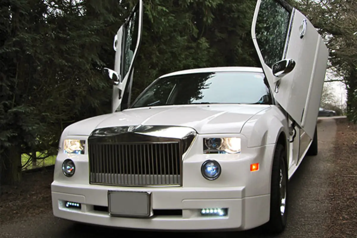 White Rolls-Royce style limousine